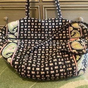 Vera Bradley large duffel elephant breast cancer bag tote